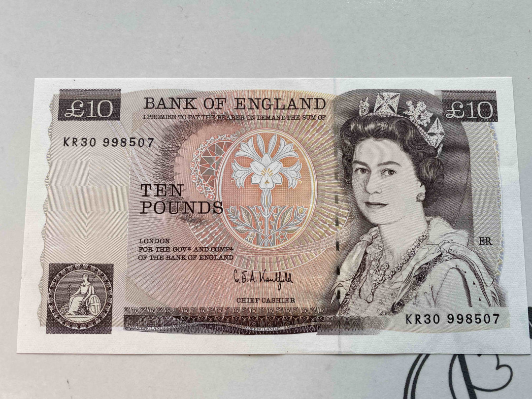 【收藏联盟】第159期拍卖——缤纷夏日（共60拍） 英国 D序列 10镑 UNC 女王纸币