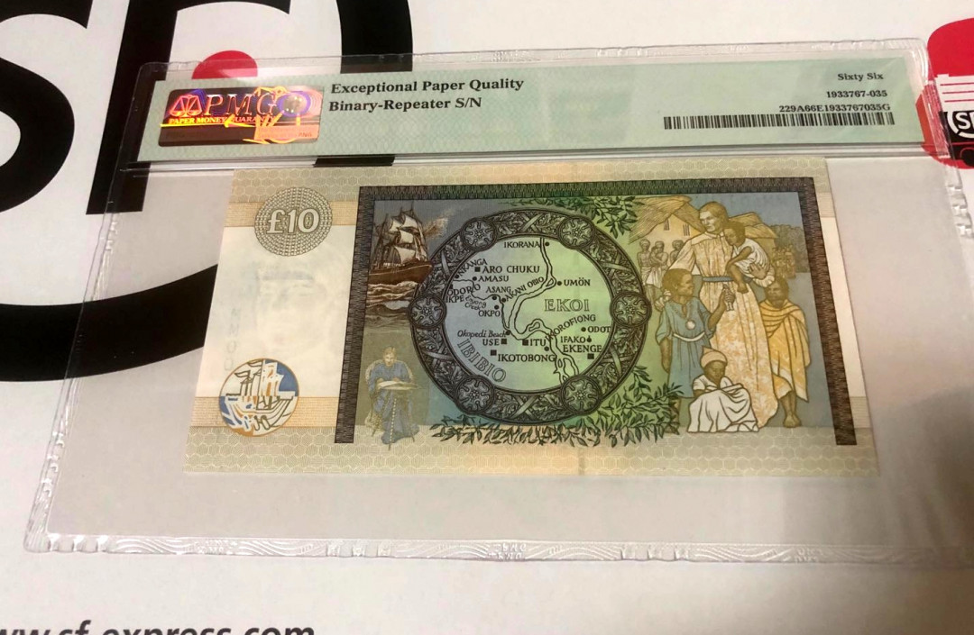 【收藏联盟】第159期拍卖——缤纷夏日（共60拍） 【一套2张全同001001雷达号&重复号】苏格兰 2000年千禧年纪念钞 10镑和20镑 pmg66EPQ 同分 非常精美的少见品种 