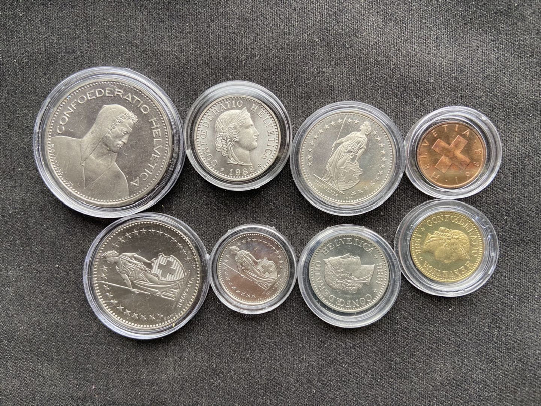 【币观天下】纪念币专场拍卖【低佣金】 【瑞士】瑞士8枚流通纪念币