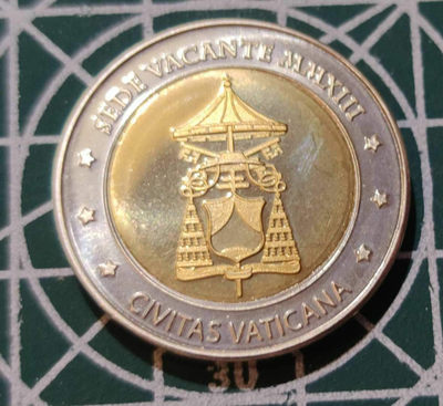 燕姐换藏第四十三场 2013年梵蒂冈圣位缺位2欧元样币