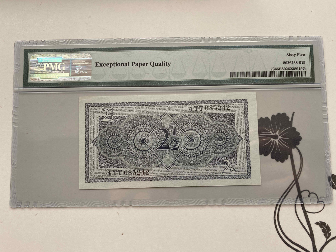 【收藏联盟】第159期拍卖——缤纷夏日（共60拍） 荷兰 1949年 2 1/2盾 PMG65EPQ 