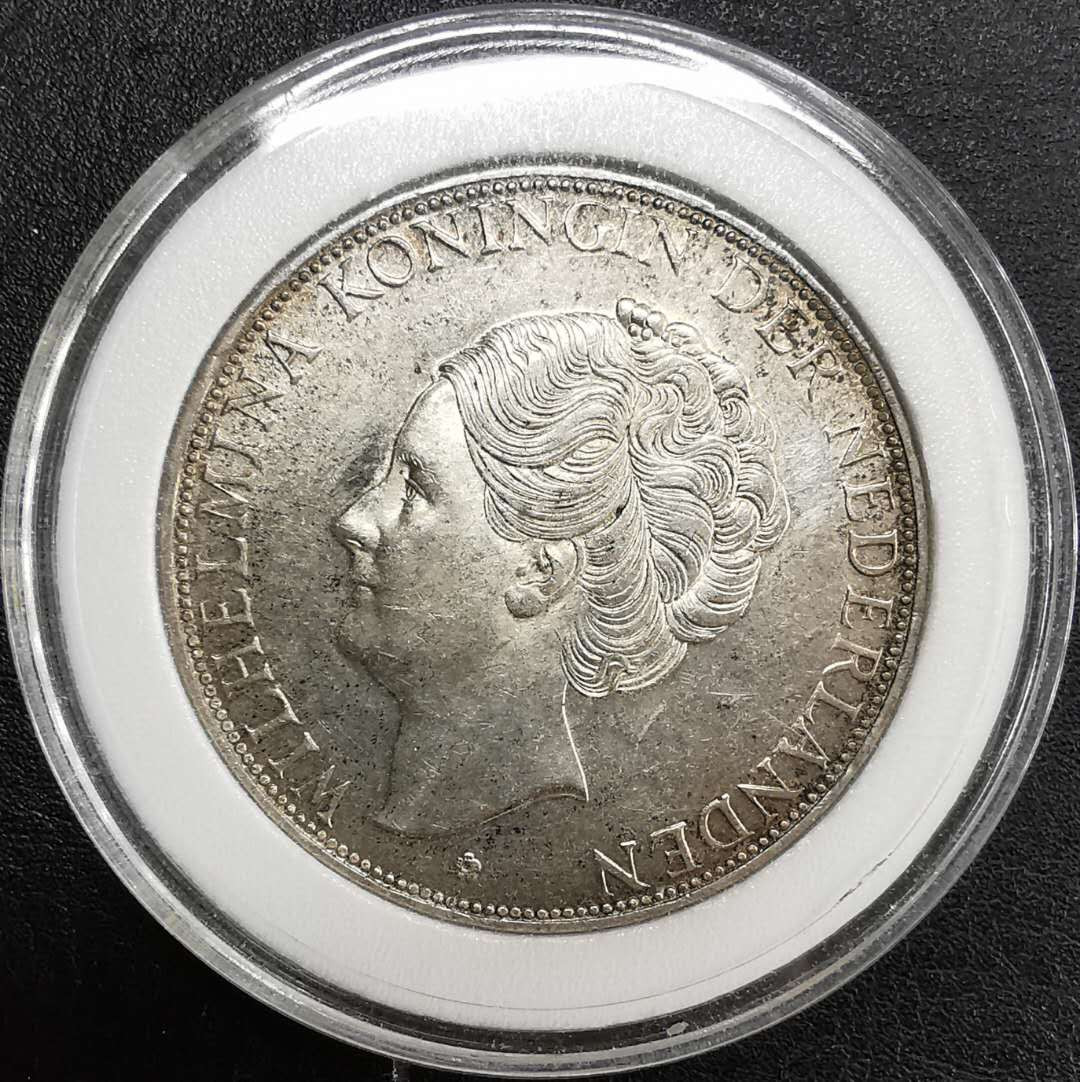 凡希社世界钱币微拍第一百三十期 1938荷兰威廉明娜2.5盾大银UNC