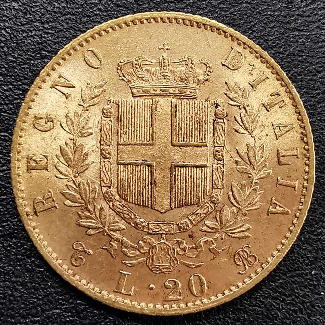凡希社世界钱币微拍第一百三十期 1863意大利20里拉金币BU