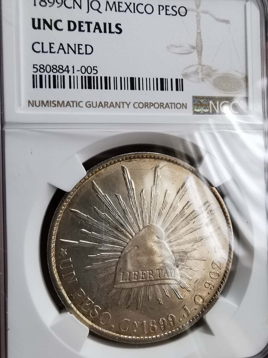 凡希社世界钱币微拍第一百三十期 1899墨西哥直边鹰洋NGC-UNCD