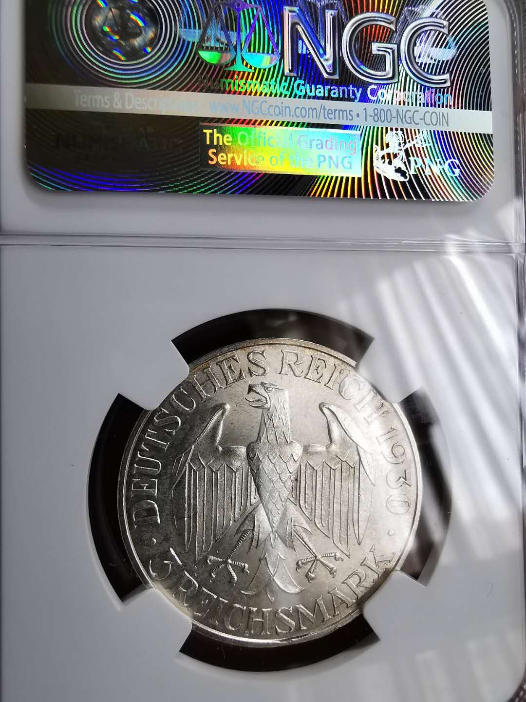 凡希社世界钱币微拍第一百三十期 1930魏玛飞艇3马克NGC-MS63