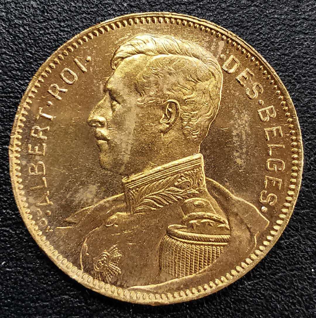 凡希社世界钱币微拍第一百三十期 1914比利时20法郎金币BU