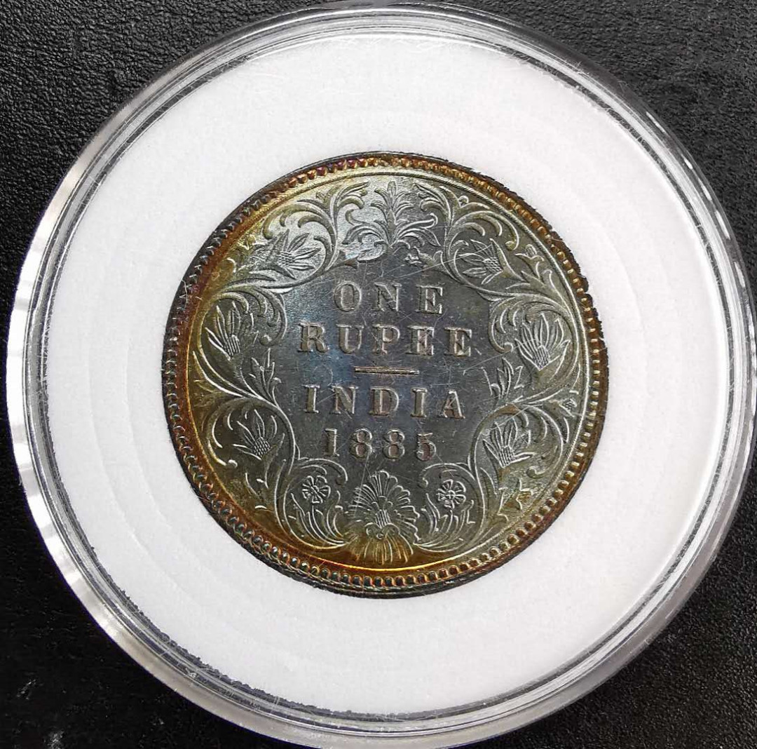 凡希社世界钱币微拍第一百三十期 1885英属印度小维卢比五彩UNC