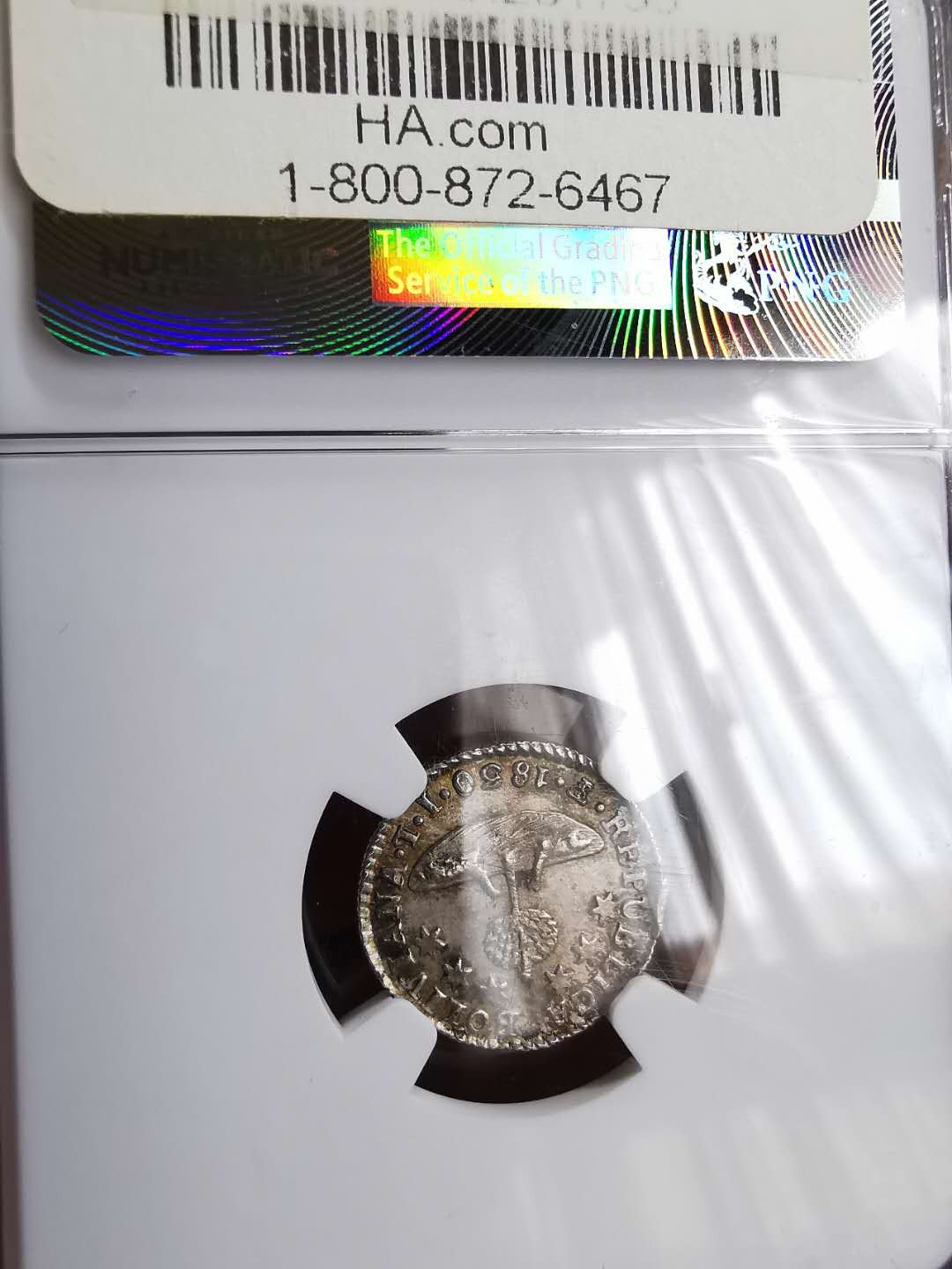 凡希社世界钱币微拍第一百三十期 1830玻利维亚1/2索NGC-MS62