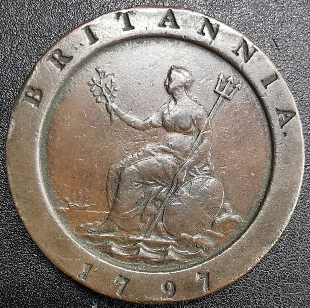 凡希社世界钱币微拍第一百三十期 1797大车轮2便士美品