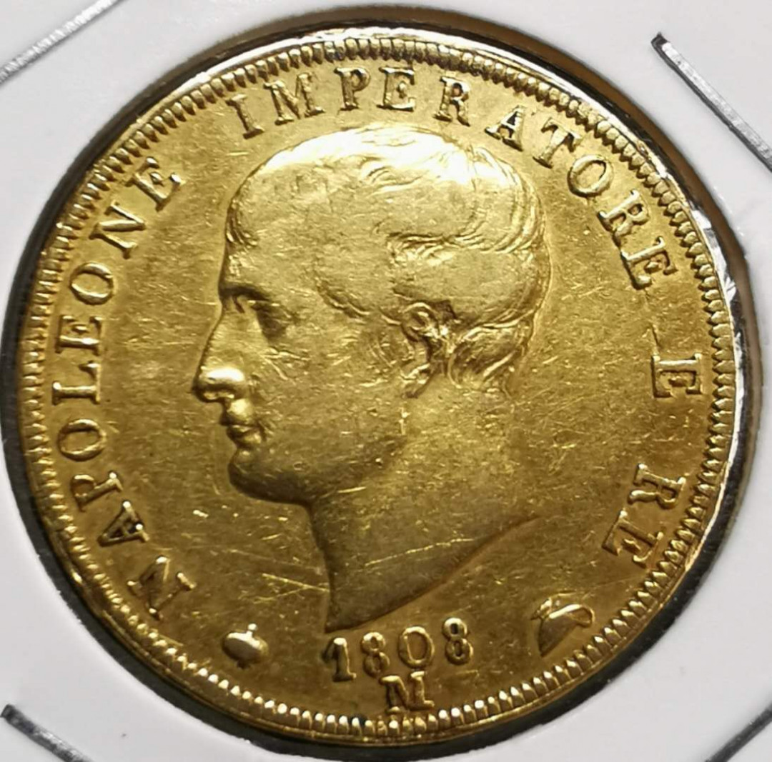 凡希社世界钱币微拍第一百三十期 1808M意大利王国拿破仑40里拉XF