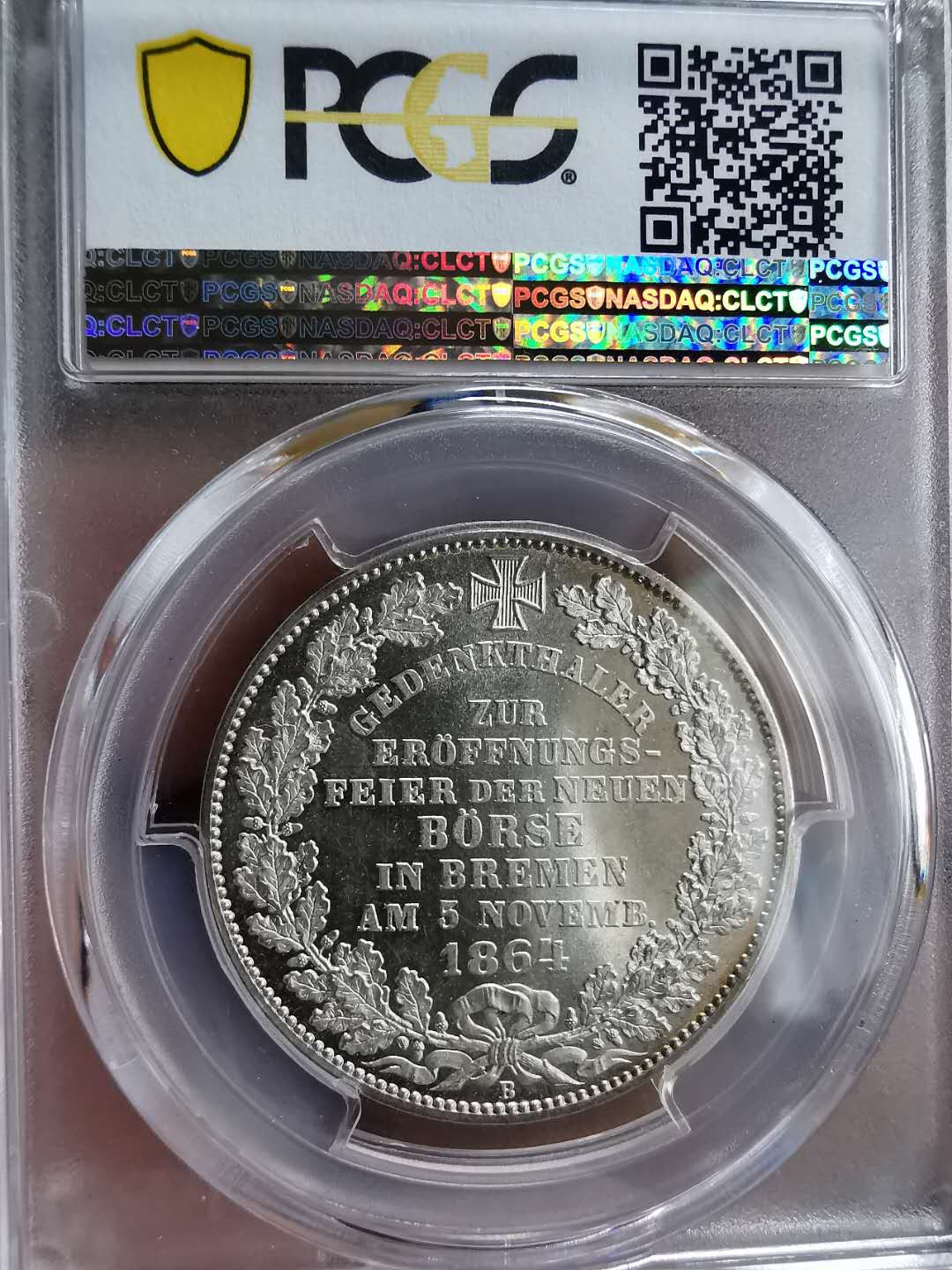 凡希社世界钱币微拍第一百三十期 荐！1864不来梅交易所纪念泰勒PCGS-MS63经典！