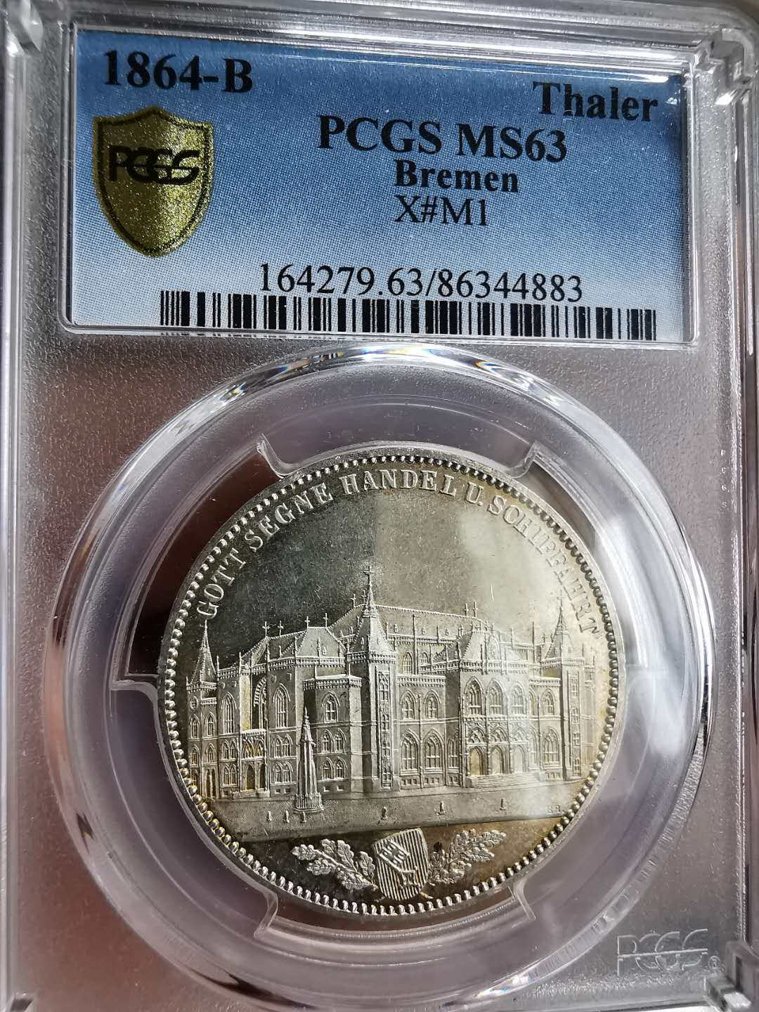 凡希社世界钱币微拍第一百三十期 荐！1864不来梅交易所纪念泰勒PCGS-MS63经典！
