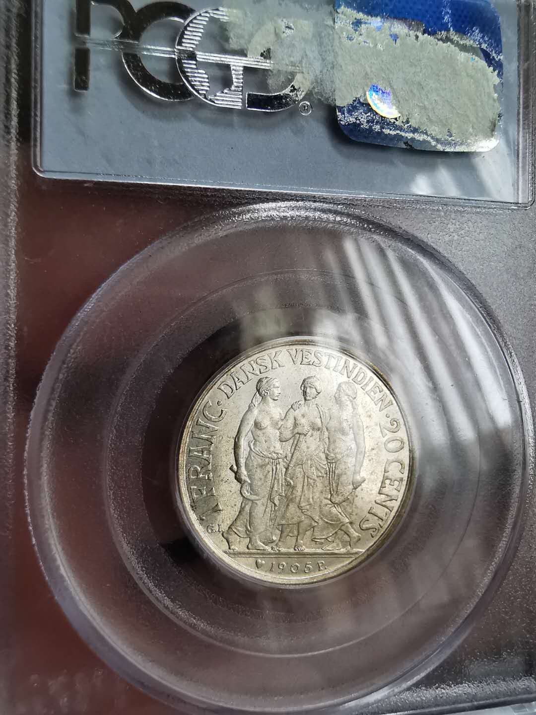 凡希社世界钱币微拍第一百三十期 1905丹属西印度克里斯汀九世20分PCGS-MS63