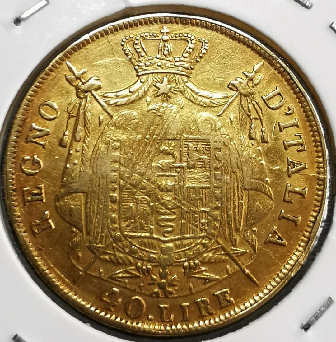 凡希社世界钱币微拍第一百三十期 1808M意大利王国拿破仑40里拉XF