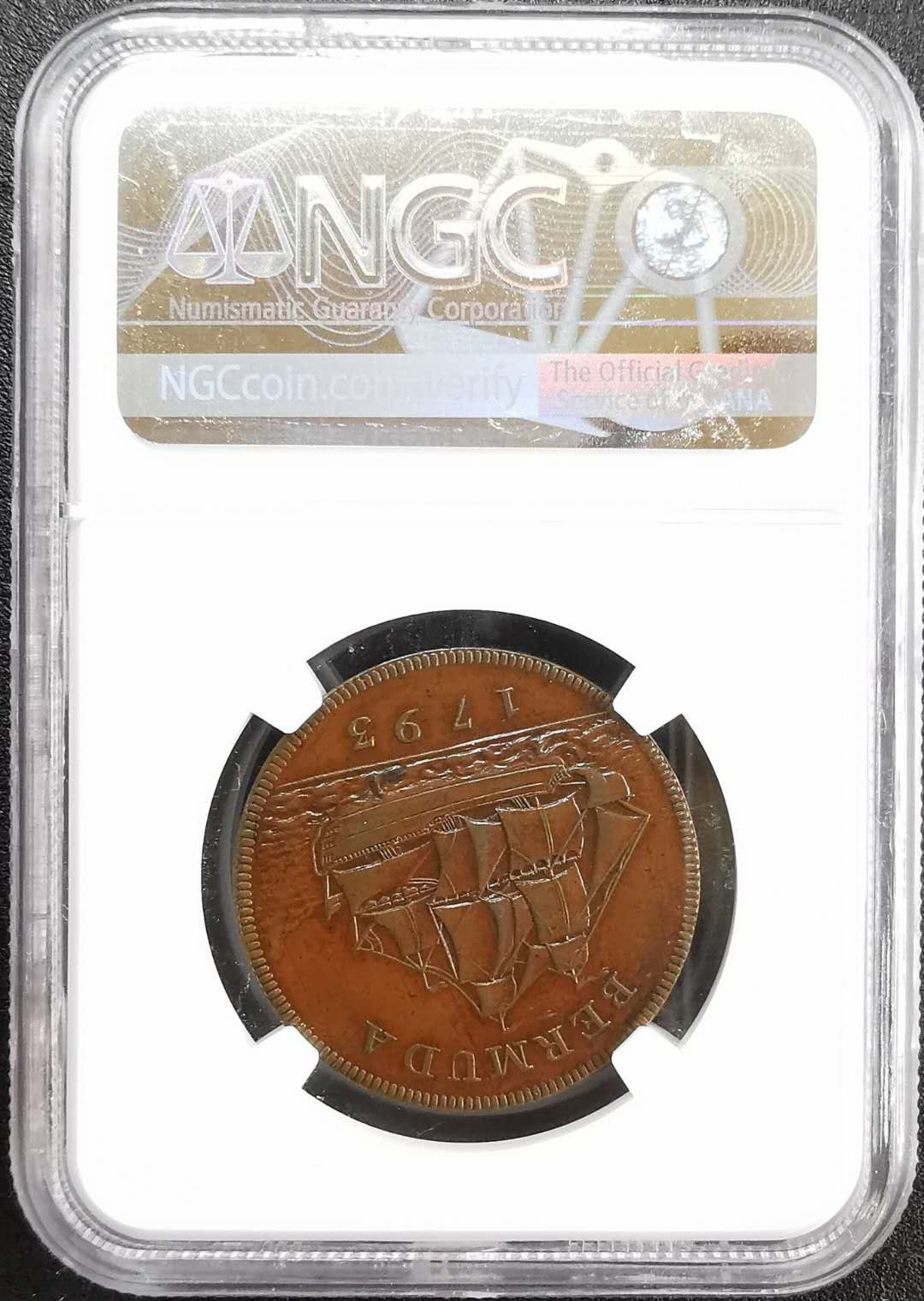 凡希社世界钱币微拍第一百三十期 稀！1793百慕大乔三便士精铸NGC-PF62SOHO出品！