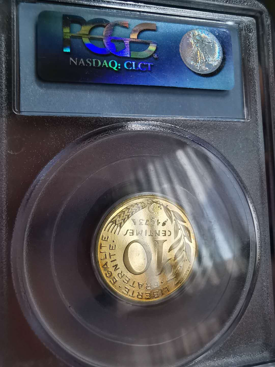 凡希社世界钱币微拍第一百三十期 稀！1973法国自由女神10分黄铜样币PCGS-SP66顶级品！