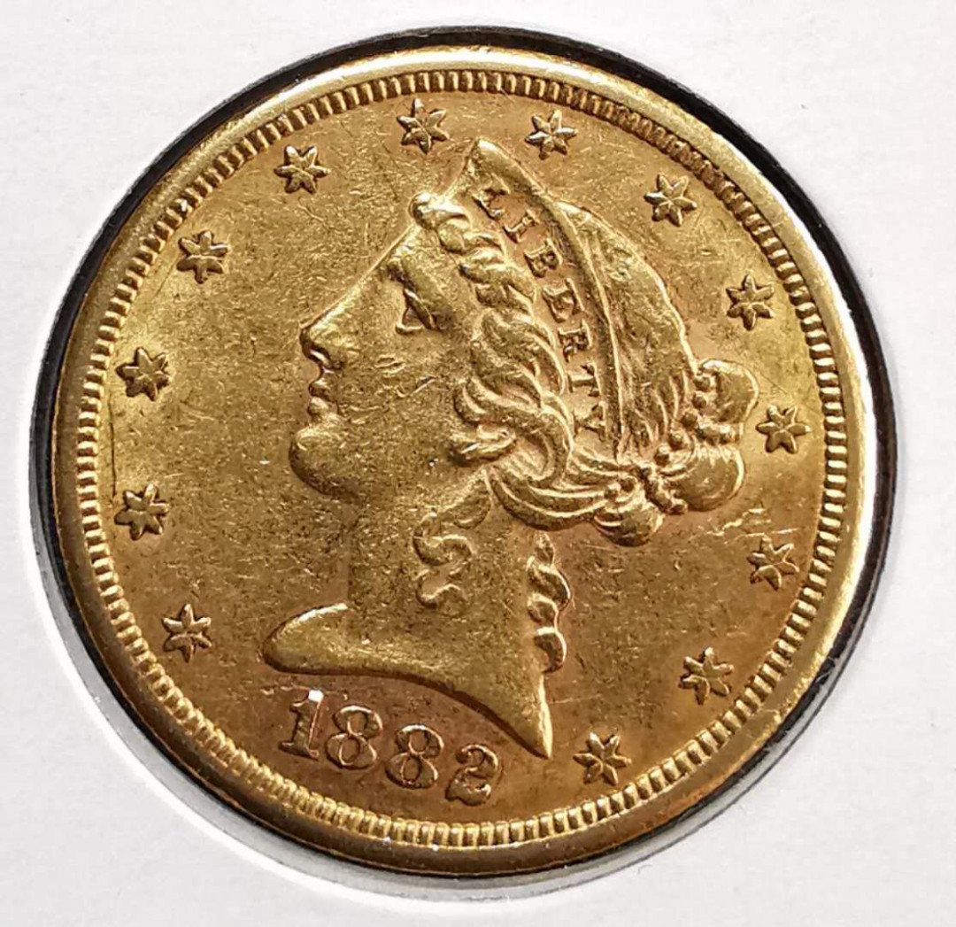 凡希社世界钱币微拍第一百三十期 1882美国自由女神5美元金币AU