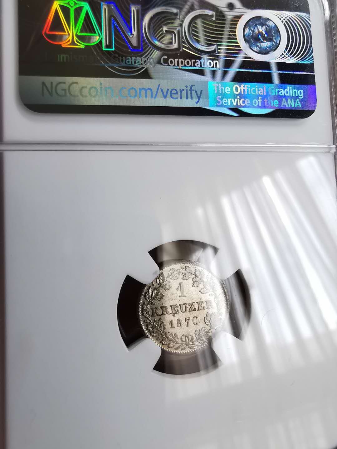 凡希社世界钱币微拍第一百三十期 1870巴伐利亚1K NGC-UNCD