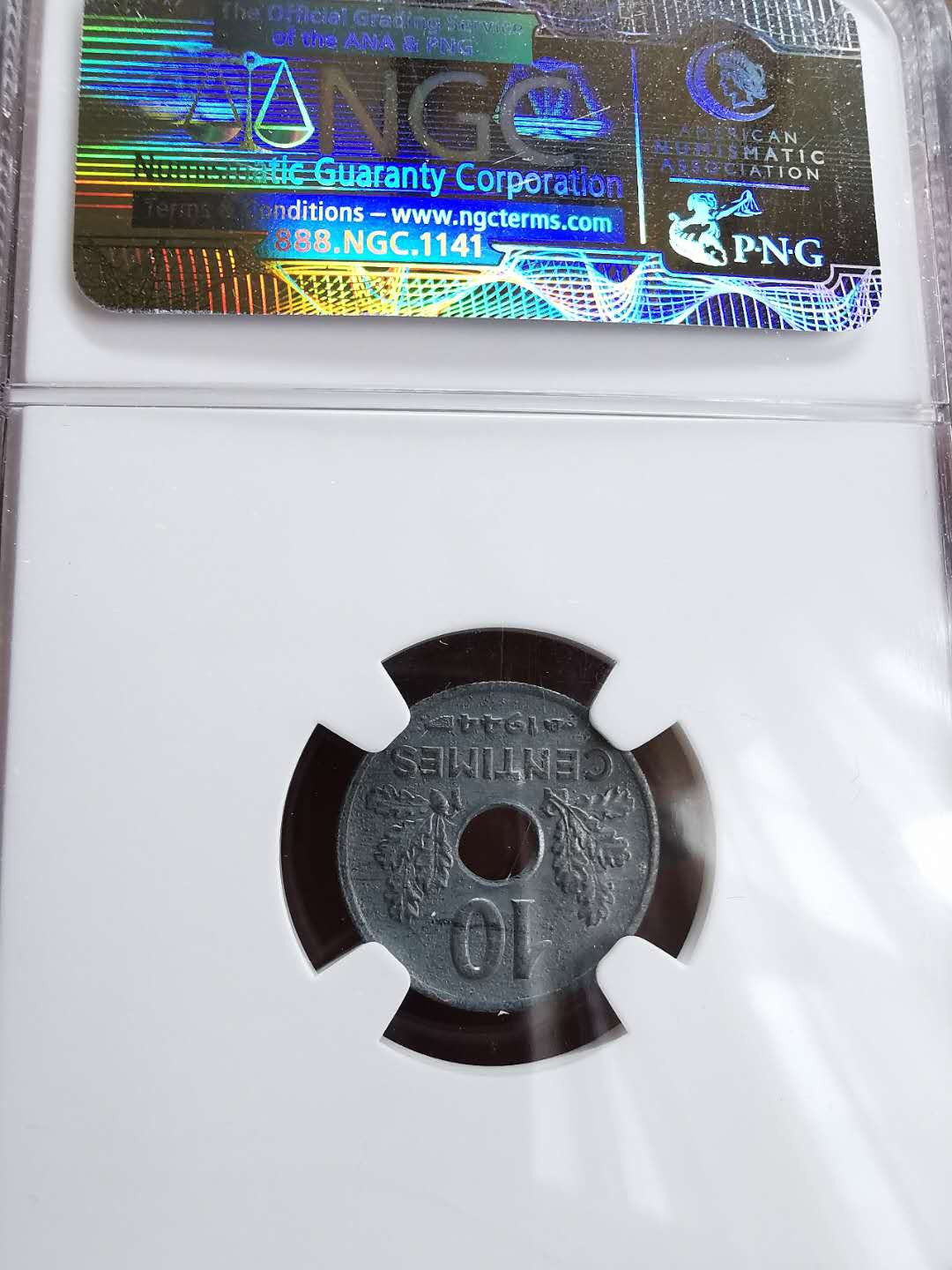 凡希社世界钱币微拍第一百三十期 1944法国维希政府10分NGC-MS62