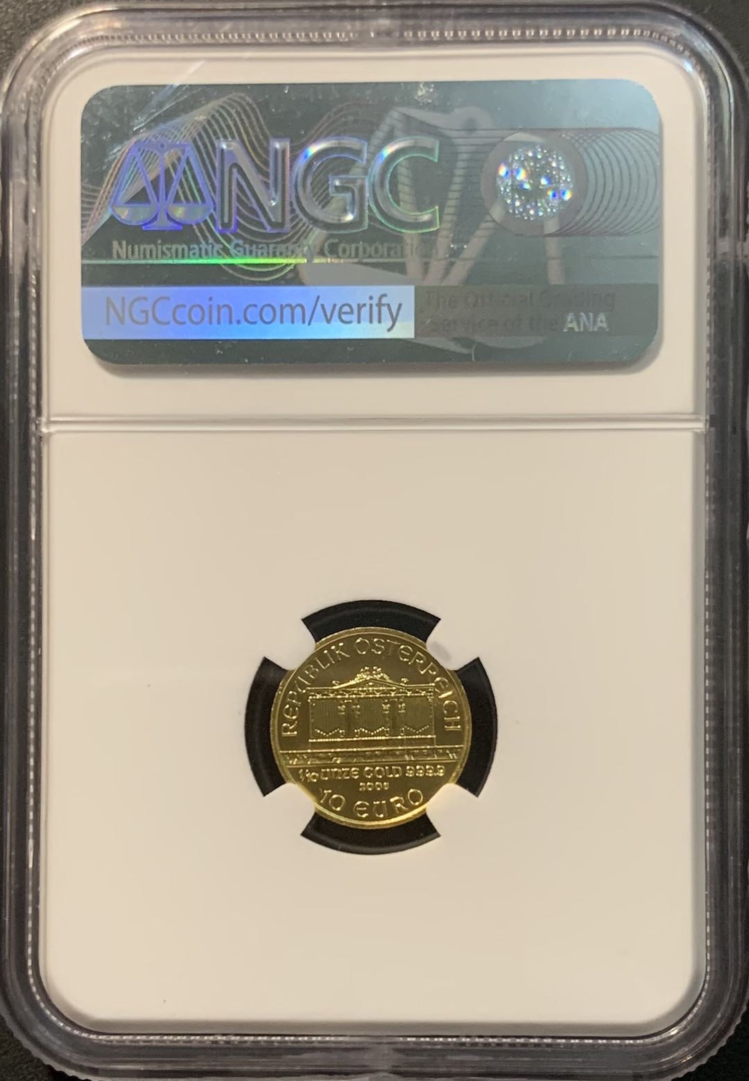 紫瑗钱币——微拍第98期 奥地利 2006年 音乐节 10欧元 1/10盎司 3.11克 0.999金 NGC MS69