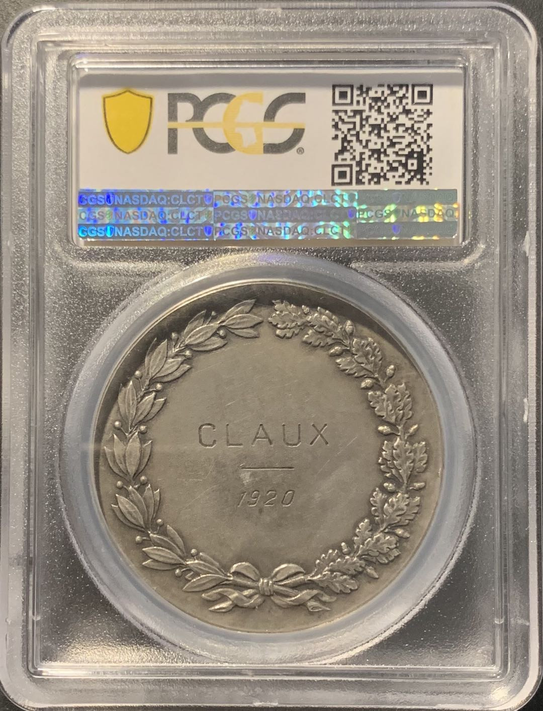 紫瑗钱币——微拍第98期 法国 1875年 地形学学会 42MM 大银章 PCGS SP61