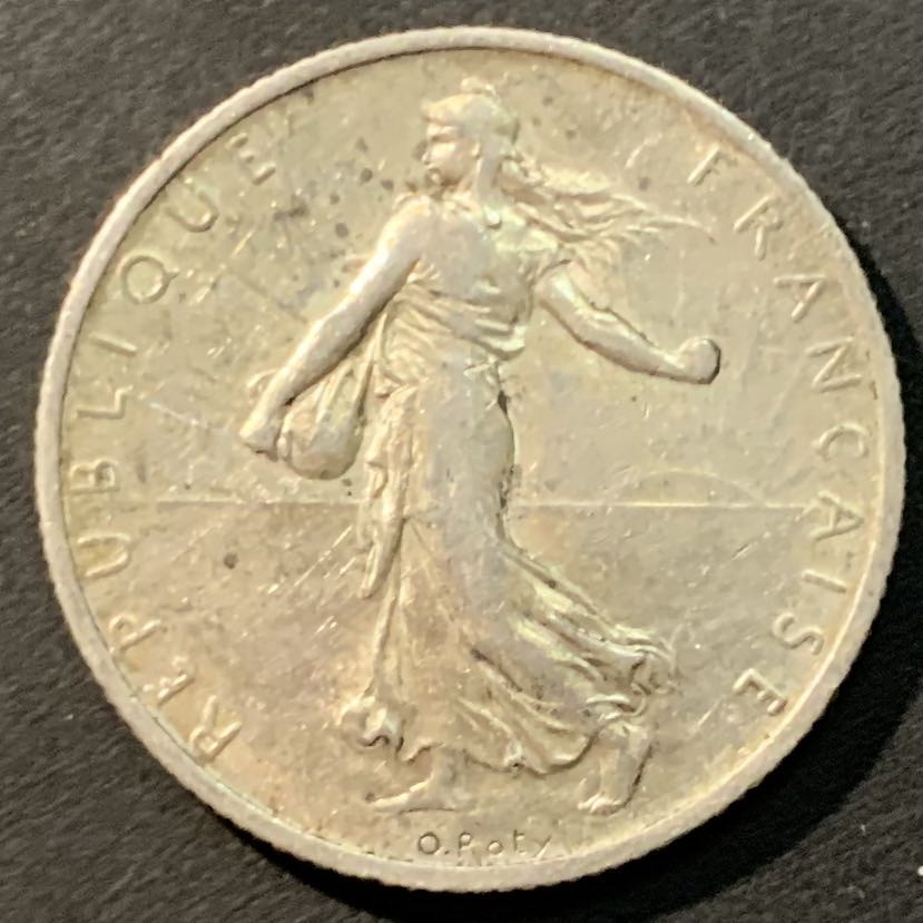 紫瑗钱币——微拍第98期 法国 1915年 播种女神 2法郎 10克 0.835银 
