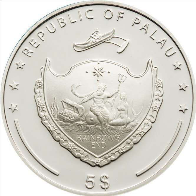 【随心拍&Getcoins】钱币拍卖第六十四期～ 帕劳2006年火山岩镶嵌彩色银币