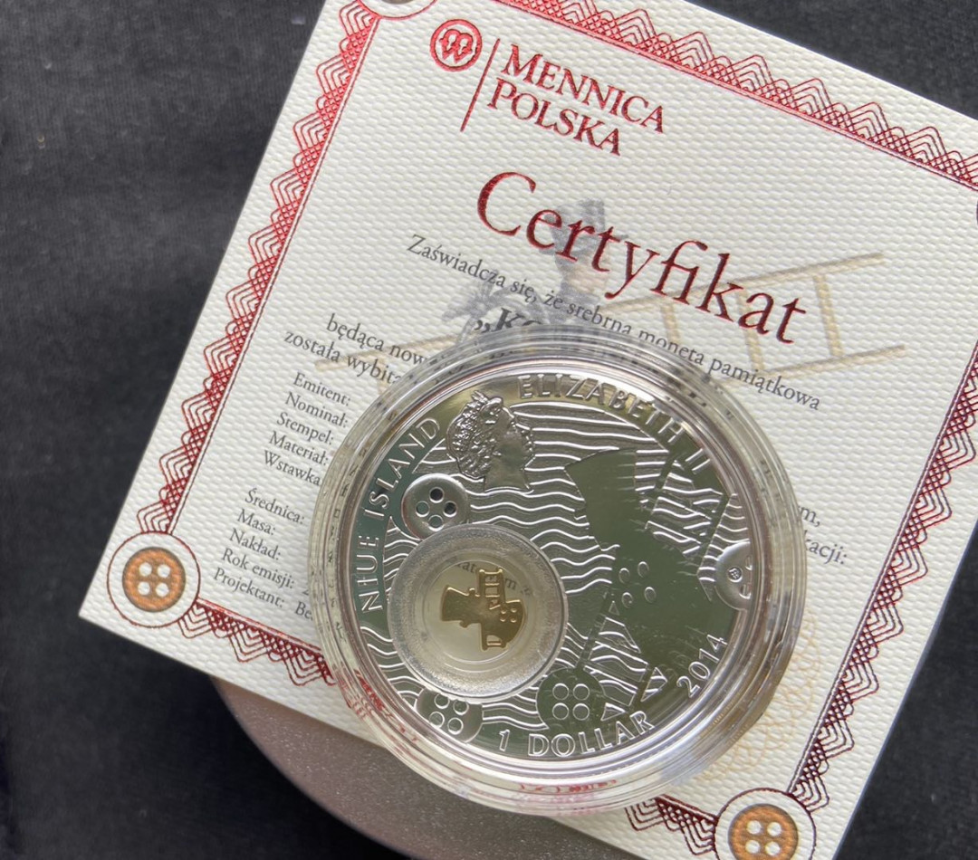 【随心拍&Getcoins】钱币拍卖第六十四期～ 纽埃2014年1元，幸运银币系列之---爱你一世(2014)“烟囱清扫工”镶嵌旋转“活体”金清扫工、镀24K金、亮光彩色，镶嵌精制银币