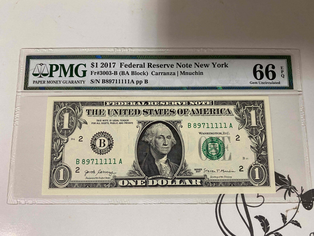 【收藏联盟】第160期拍卖——收官！（共81拍） 【老虎号11111靓号】美国 2017年 1元 PMG66EPQ