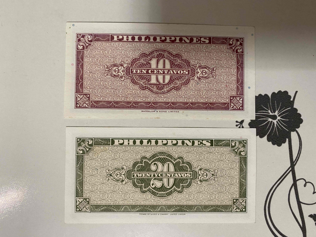 【收藏联盟】第160期拍卖——收官！（共81拍） 【一组2张】菲律宾 1949年 10分&20分 品相如图