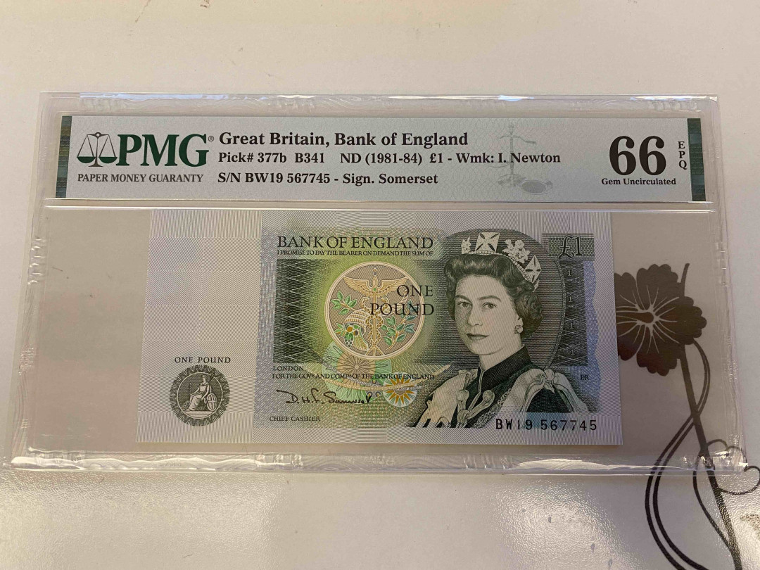 【收藏联盟】第160期拍卖——收官！（共81拍） 英国 1981-84年 1镑 PMG66EPQ 