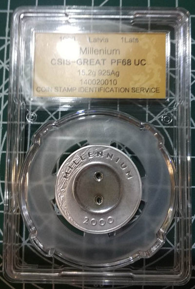 燕姐换藏第三十四拍 - 1999年拉脱维亚千禧纽扣精制银币