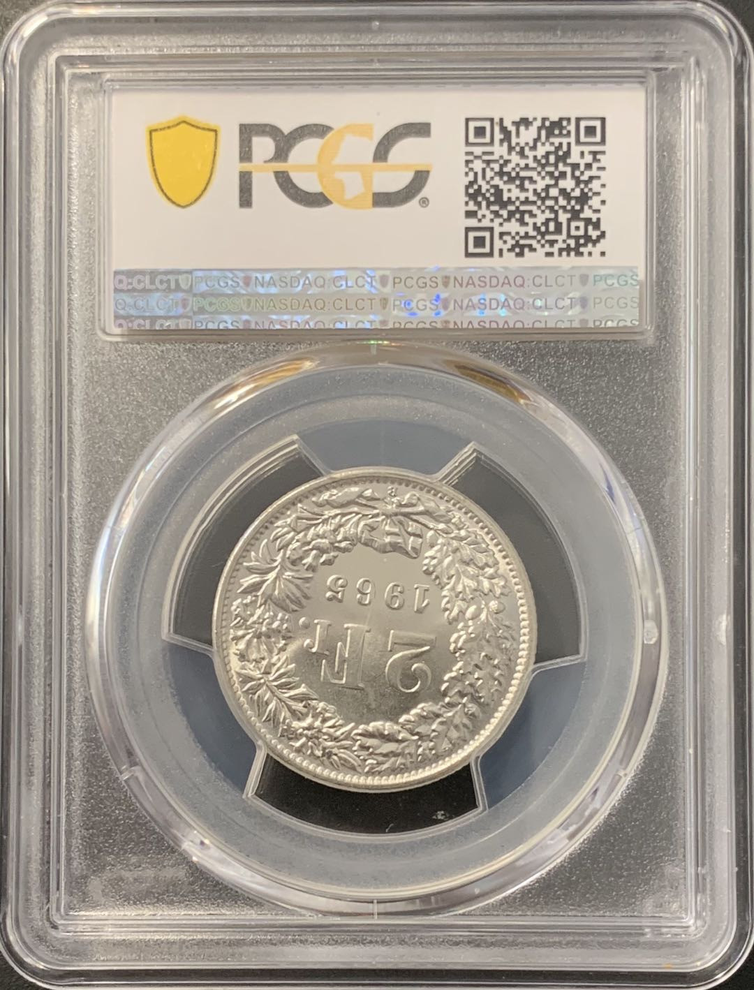 紫瑗钱币——微拍第100期 瑞士 1965年B 赫尔维蒂女神 2法郎  PCGS MS65