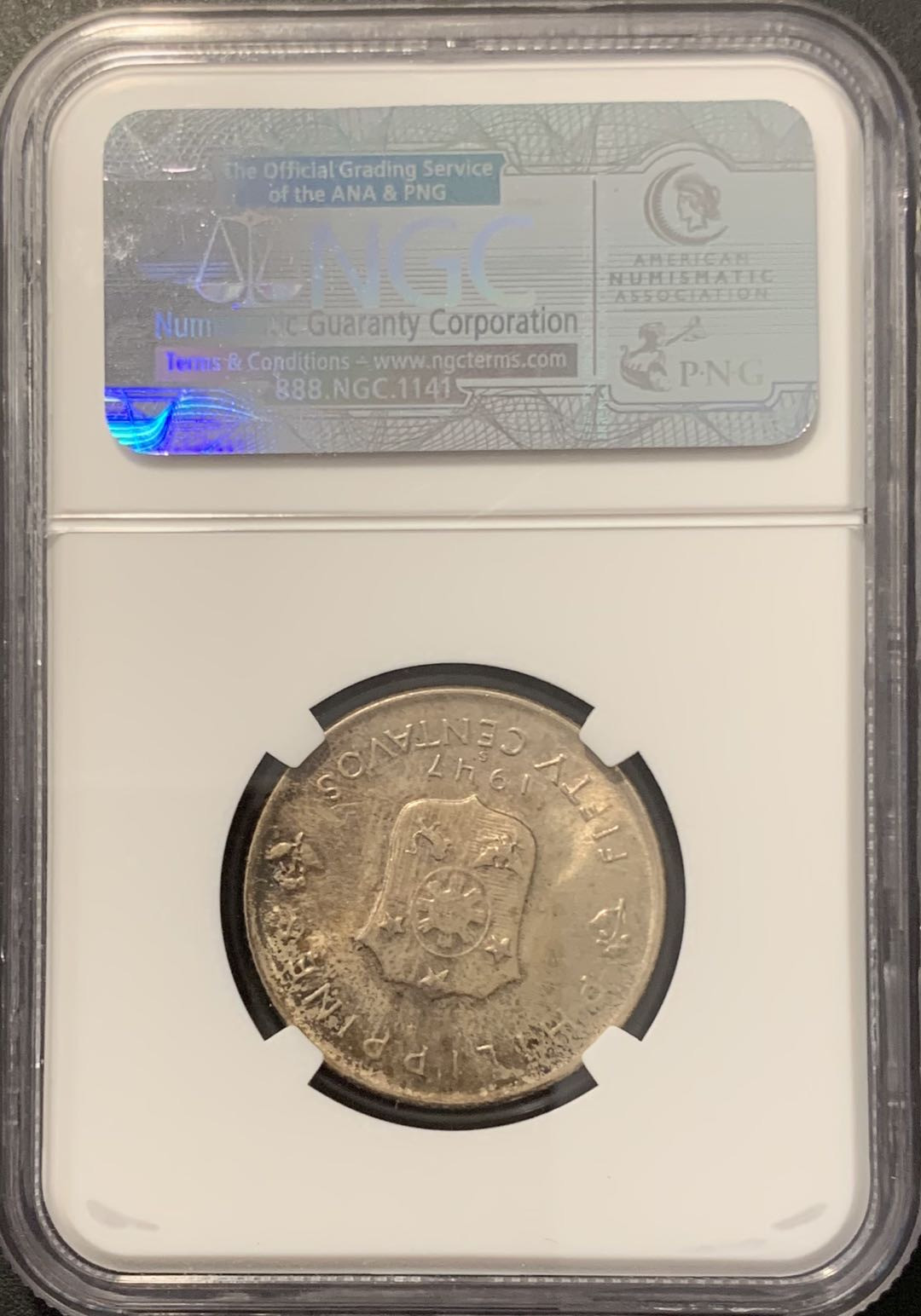 紫瑗钱币——微拍第100期 美属菲律宾 1947年 麦克阿瑟 50分 NGC MS64