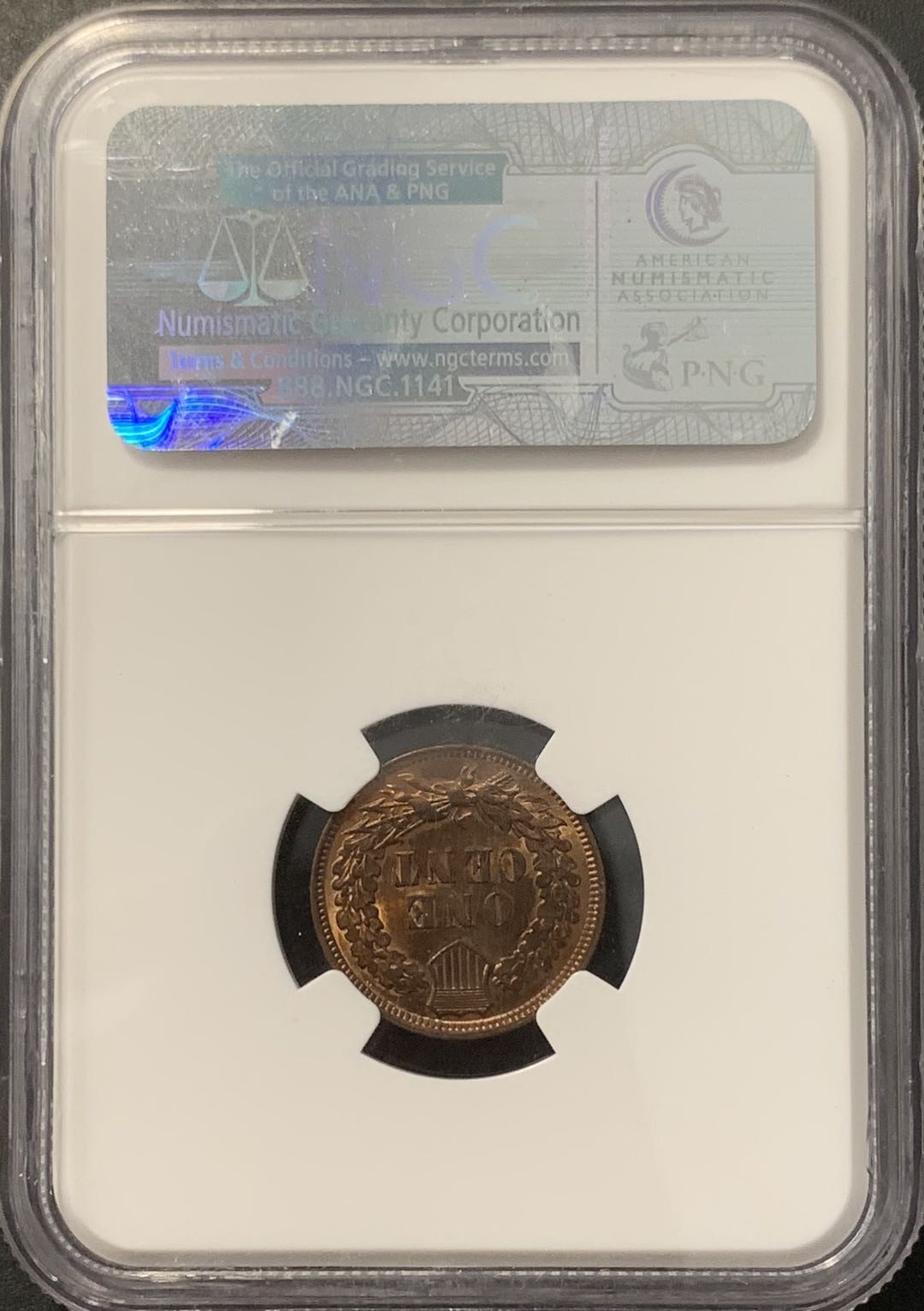 紫瑗钱币——微拍第100期 美国 1901年 印第安人 1美分 NGC MS63RB 