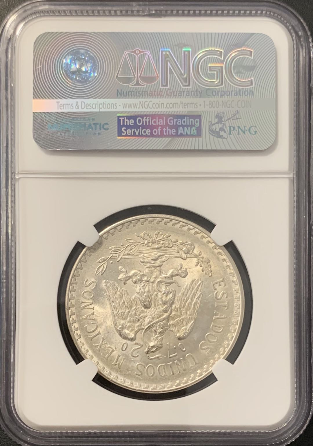 紫瑗钱币——微拍第100期 墨西哥 1943年 鹰洋 1比索 NGC MS65
