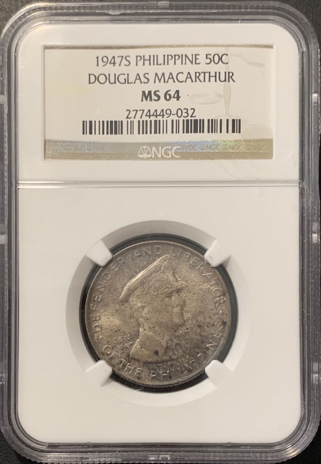 紫瑗钱币——微拍第100期 美属菲律宾 1947年 麦克阿瑟 50分 NGC MS64
