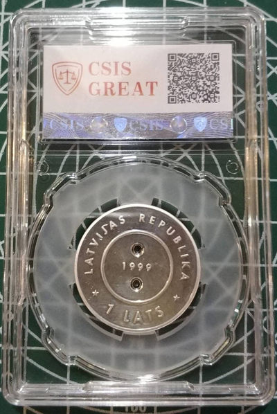 燕姐换藏第三十四拍 1999年拉脱维亚千禧纽扣精制银币