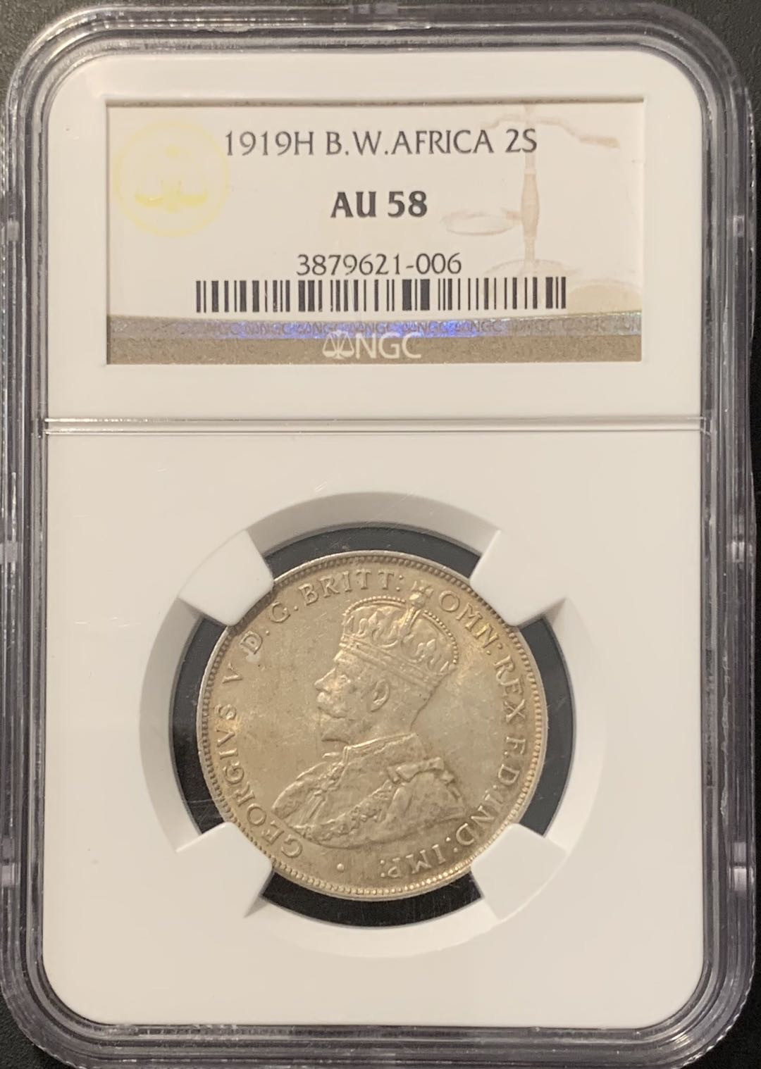紫瑗钱币——微拍第100期 英属西非 1919年 乔治五世 2先令 NGC AU58