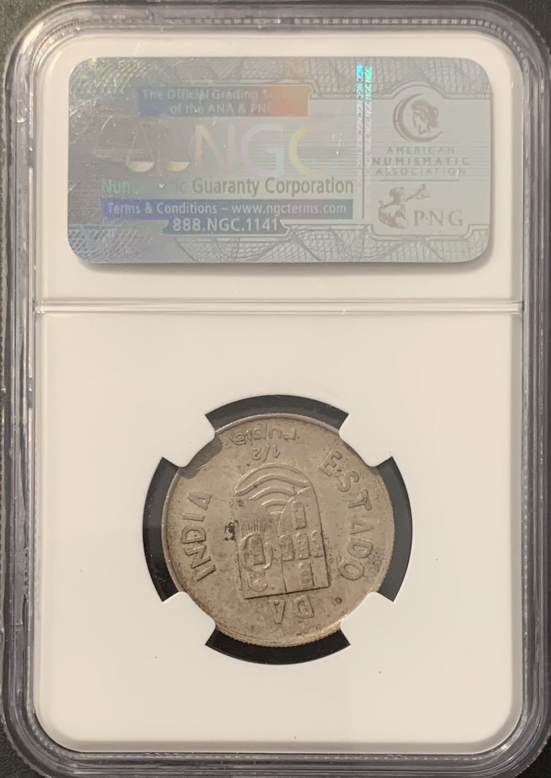 紫瑗钱币——微拍第100期 葡属印度 1936年 1/2卢比 NGC MS61