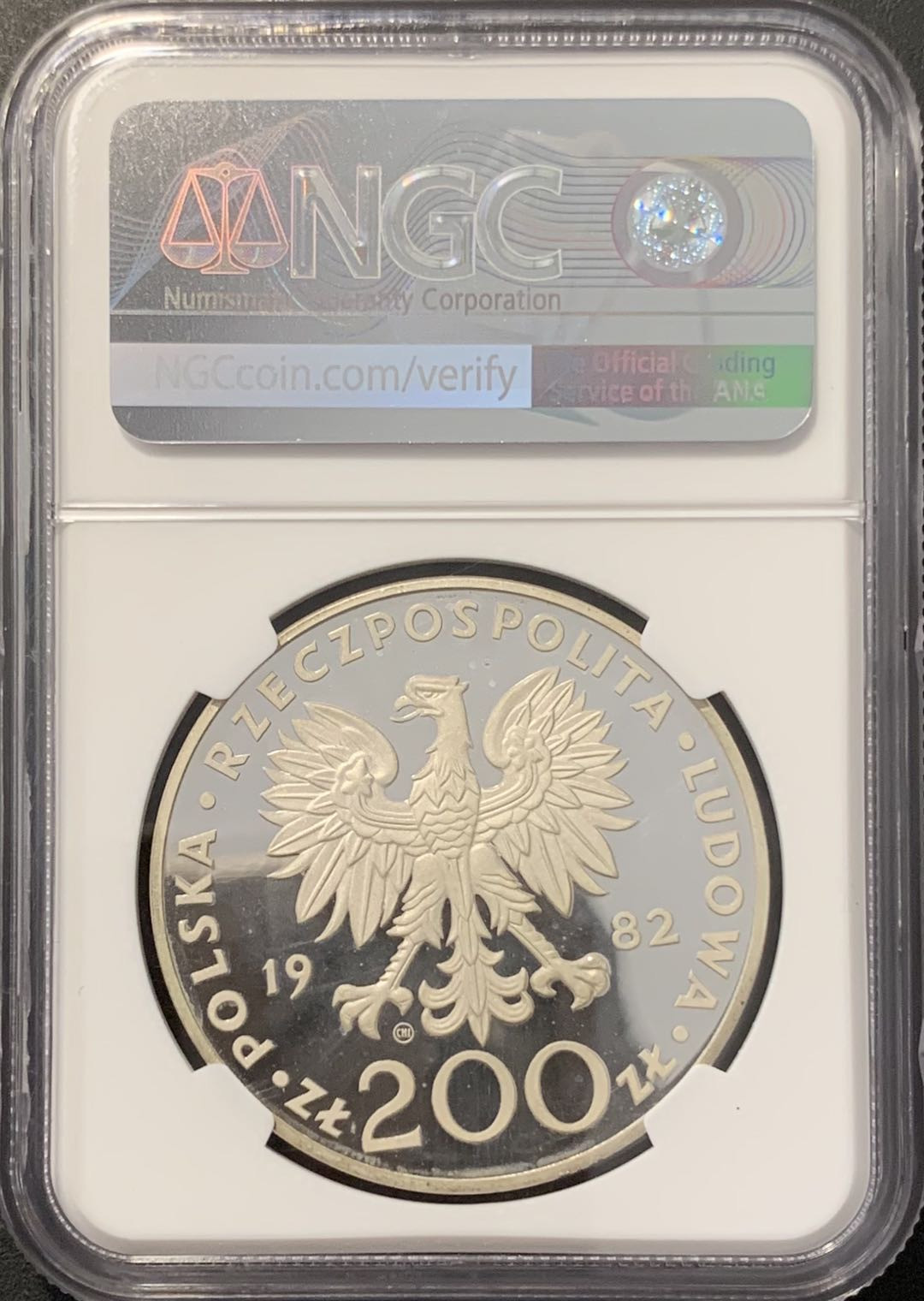 紫瑗钱币——微拍第100期 波兰 1982年 保罗二世访问 200兹罗提 NGC PR66 UC