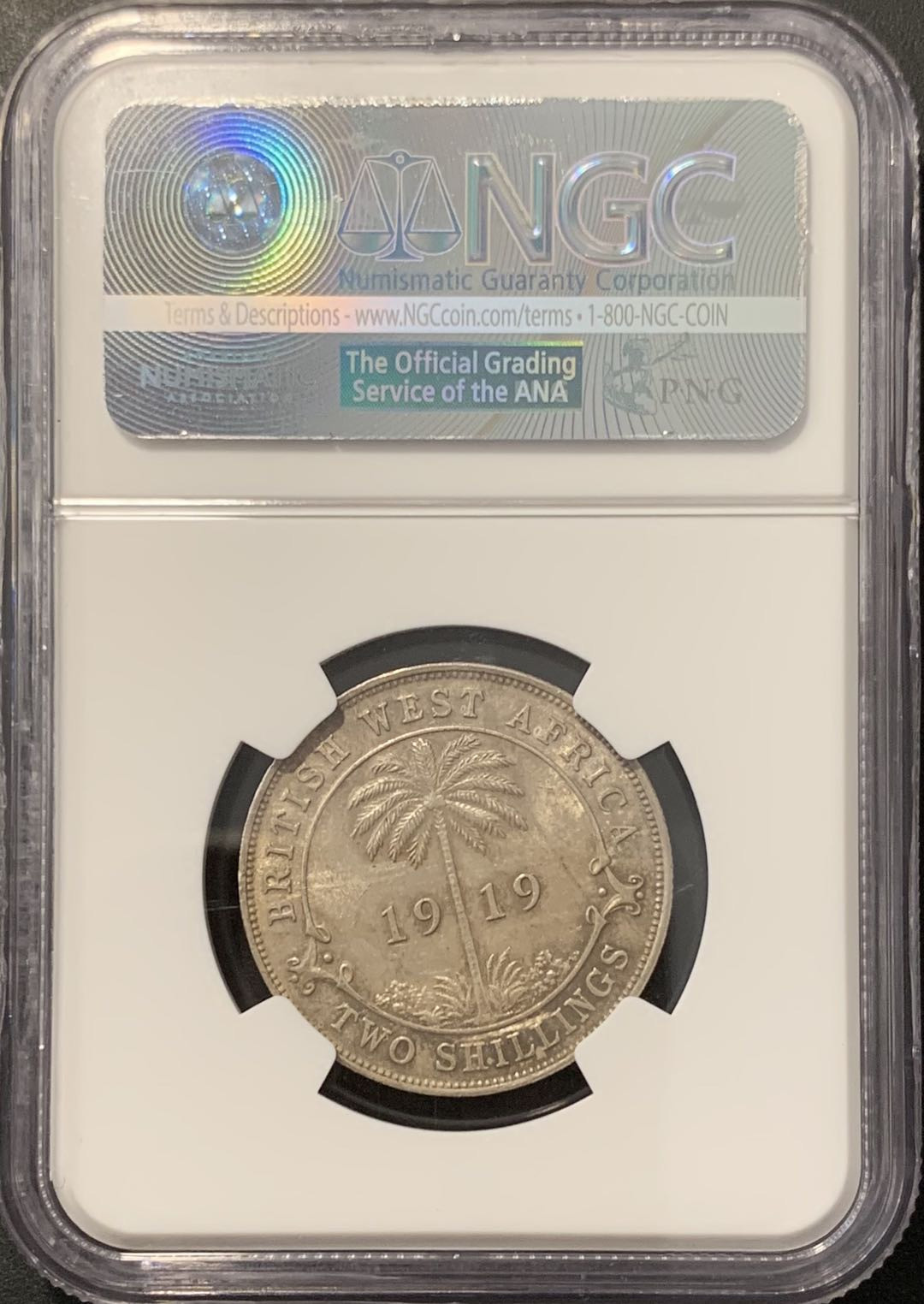 紫瑗钱币——微拍第100期 英属西非 1919年 乔治五世 2先令 NGC AU58