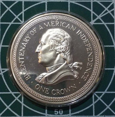 燕姐换藏第三十四拍 1976年马恩岛华盛顿纪念精制银币