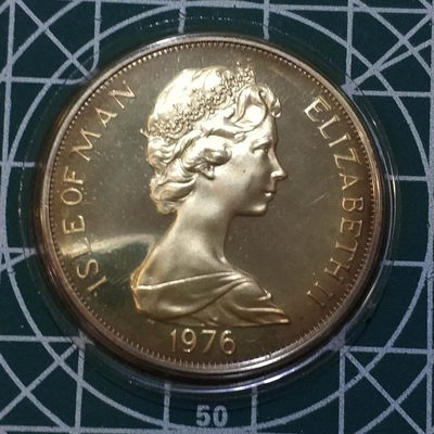 燕姐换藏第三十四拍 1976年马恩岛华盛顿纪念精制银币