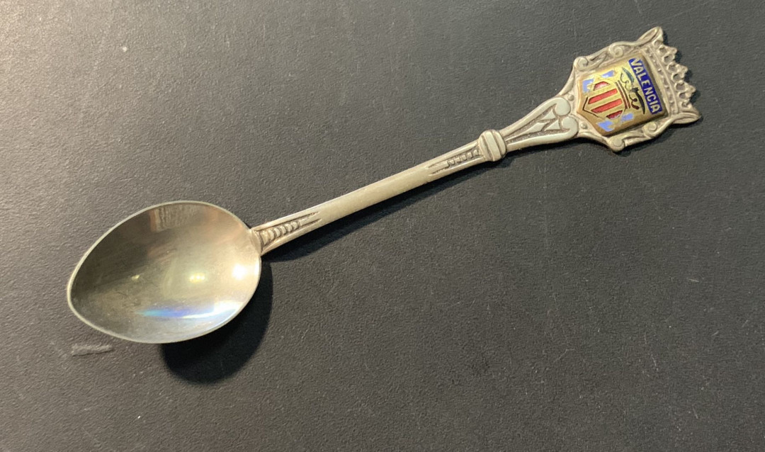 紫瑗钱币——微拍第100期 20世纪早期 瓦伦西亚地名 银勺子一把 9.7克 0.925银