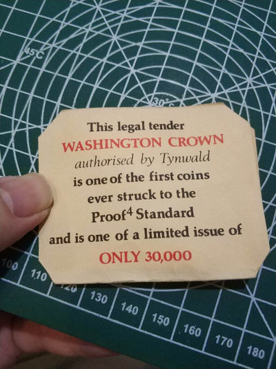 燕姐换藏第三十四拍 1976年马恩岛华盛顿纪念精制银币