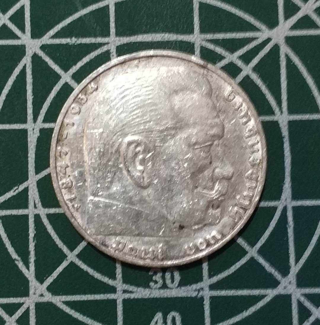 燕姐换藏第三十六拍 1938年德国经典标志2马克银币