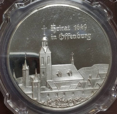 燕姐换藏第三十五拍 德国1976汉斯·雅各布·克里斯托夫·冯·格里美豪森逝世300周年精制纪念银章 