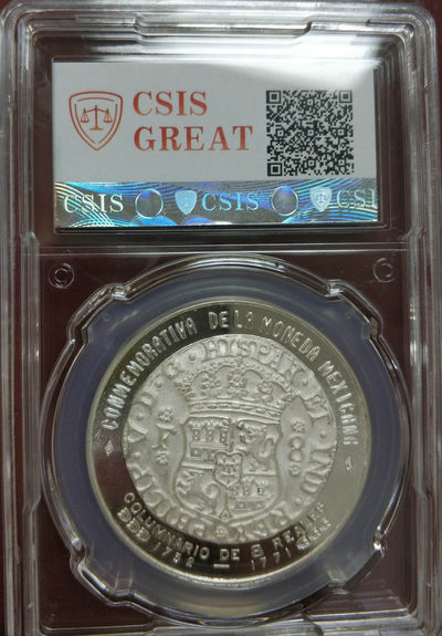 燕姐换藏第三十四拍 1972年墨西哥钱币协会双柱银章