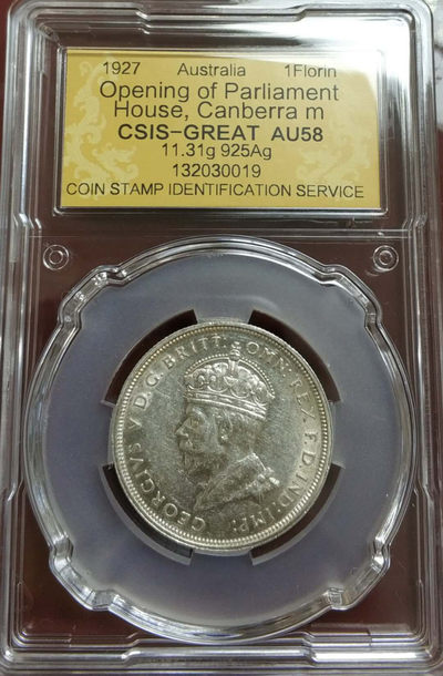 燕姐换藏第三十五拍 1927年澳大利亚安培拉大厦一弗洛林银币